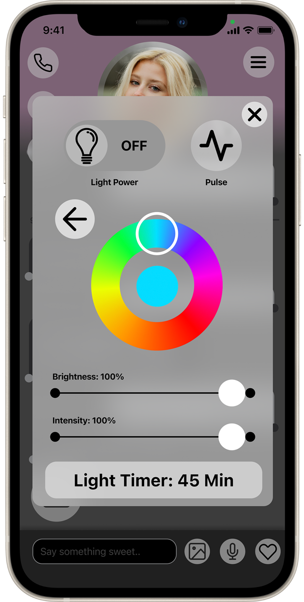 LoveAlways User Interface Light Color selector